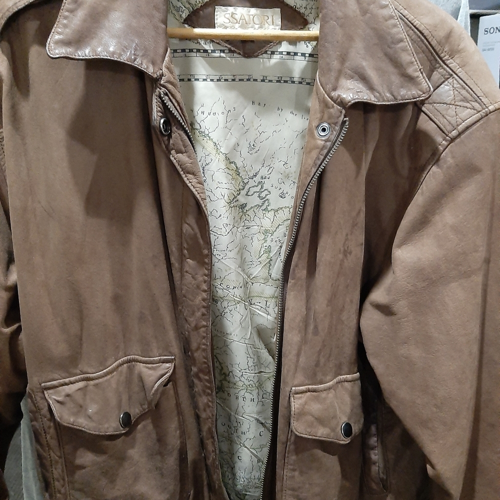 Suede men's bomber jacket